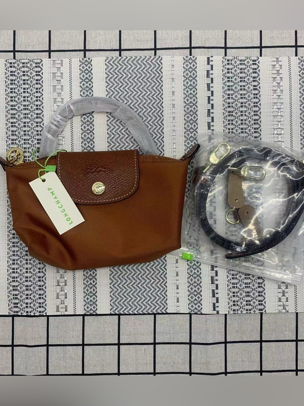 Longchamp Brown Mini Le Pliage Top-Handle Crossbody Bag